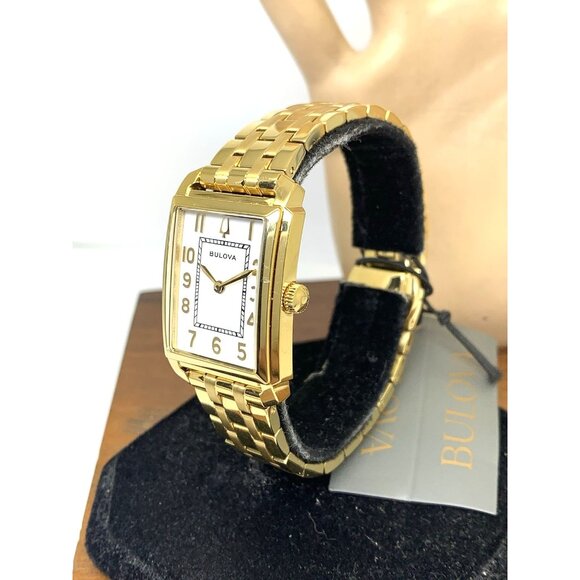 Bulova Women\'s Watch 97L186 Sutton Quartz White Dial Gold Stainless Steel Tank main image 13